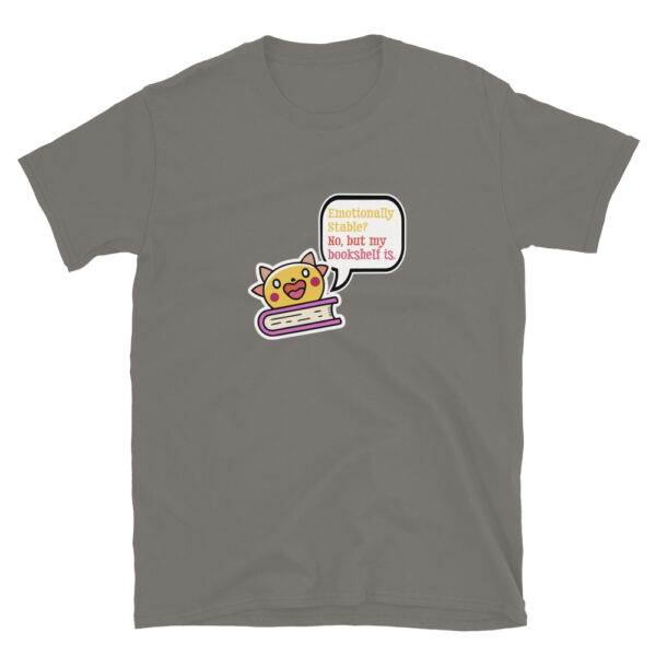 "Bookshelf Stability" Short-Sleeve Unisex T-Shirt - Image 7