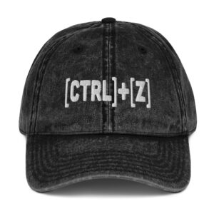 "[CTRL]+[Z]" Vintage Cotton Twill Cap