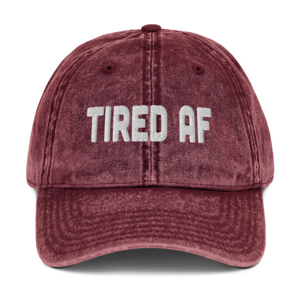 "Tired AF" Vintage Cotton Twill Cap - Image 3
